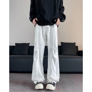 复古cleanfit裤子男冬季美式潮牌垂感褶皱休闲百搭长裤K5922-P53图片