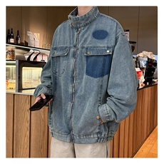 F625P75潮男日系复古做旧牛仔夹克男女潮牌街头宽松休闲百，男装夹克，星座512-6