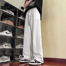 垂坠感冰丝休闲裤男士夏季薄款高级宽松直筒裤子KM801，男装休闲裤，星座1116A-1（原606A）