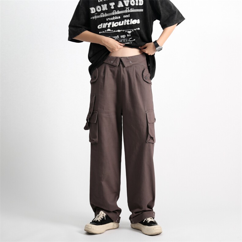 美式复古大口袋工装裤男潮牌vibe高街设计感宽松休闲裤K0630-P55,男装休闲裤,星座308B-2