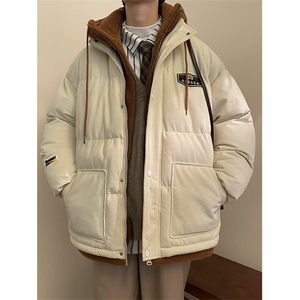 冬季男女假两件棉衣外套青少年加绒加厚绣标棉服8117-P140控价188图片