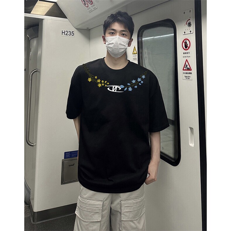 万针全刺绣解构设计260克重磅双纱纯棉高品质美式高街短袖T恤特33图片