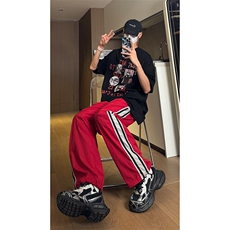 现货夏季速干巴黎神裤撞色拼接条纹休闲运动长裤男K650-P45控68，女装休闲裤，星座205-5