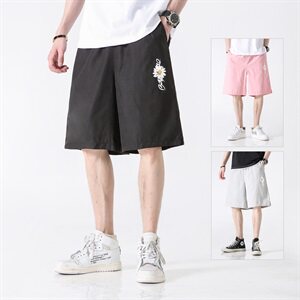 小邹菊夏季五分裤中裤印花男女宽松运动裤休闲短裤K181/P20图片