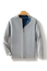 2024年秋冬季澳洲羊毛加厚立领双色羊毛衫衫，男装羊毛衫，忠诺羊绒