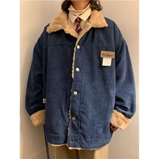 灯芯绒棉服男女冬季加绒棉衣宽松日系潮牌情侣棉袄外套65571-P70，男装棉衣，星座1008-1