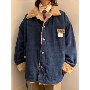灯芯绒棉服男女冬季加绒棉衣宽松日系潮牌情侣棉袄外套65571-P70图片