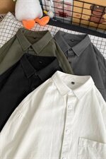 202-7-GC15-39新款长袖衬衫韩版宽松休闲纯色百搭衬衣，男装衬衫，星座1302