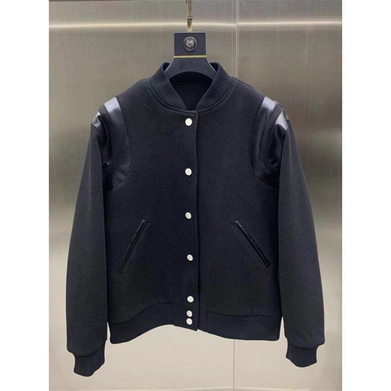 W10290-P55 加棉63 网图现货 高级感毛呢夹棉夹克复古棉衣棒球服图片