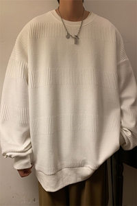 S8009/P35春装新款现货港风暖色调个性提花卫衣男上衣T恤外套男图片