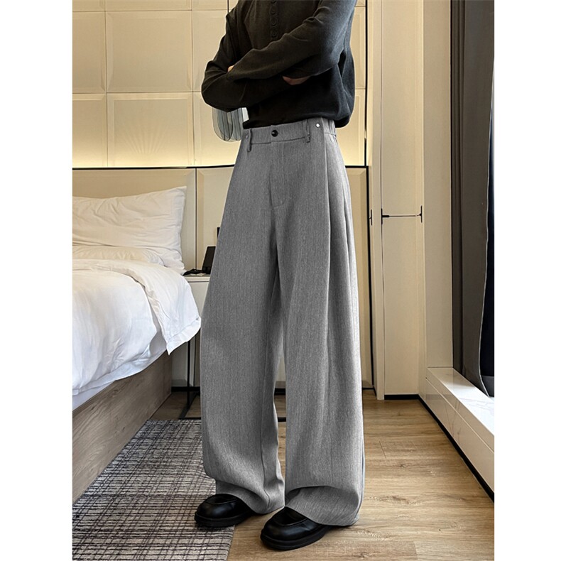 2026春夏新款人字纹高级感新面料垂感休闲直筒西装裤6615-特P40，男装西服套装，电商C305A