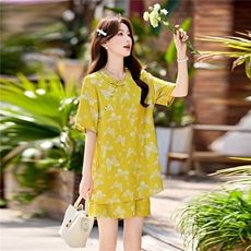 新中式G风女2026夏季新款小个子时尚气质短袖上衣短裤，女装套装/套裙，衣之秀