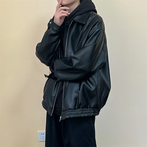 现货主推高质量皮衣外套男宽松皮夹克机车服 A026 P95图片
