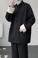 高品质新中式加厚外套褂子男风情侣外套JK1330P128，女装短外套，电商D206-1