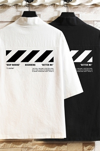 HF59128-P40风汉服男开衫外套七分袖道袍 砖墙挂拍图片