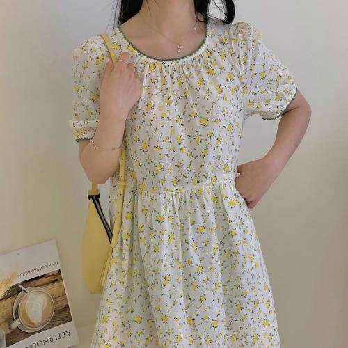 复古韩系碎花裙，女装，HertBella