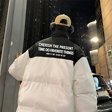 港风夜景可爱松鼠印花休闲立领PU皮棉服A247-MY84006特批95控158，男装棉衣，电商A247