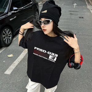 抖音得物高品质二开240克宽松纯棉美式潮牌三条杠织带短袖T恤图片