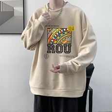 麂皮绒卫衣男大码重磅长袖t恤男JW81370-P35，男装卫衣，电商A040