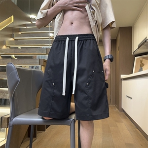 港风工装休闲裤高街五分裤宽松沙滩裤直通短裤DK235 P35图片