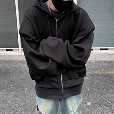 港风秋款男连帽卫衣宽松休闲有垫肩夹克外套WY40P48，男装夹克，星座1013-1