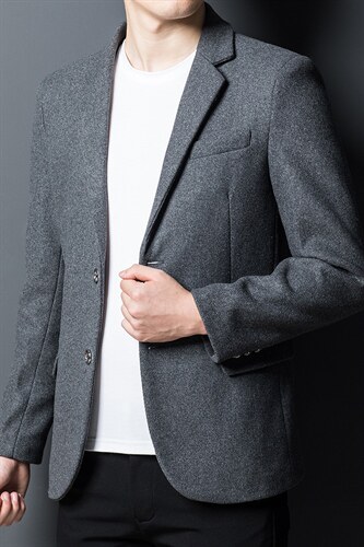 男西装2023春季新款商务休闲纯色西服宽松春秋中青年爸爸装外套,男装西服,电商B212（原钱塘6029）