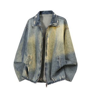 水洗牛仔外套男款春美式痞帅上衣服宽松休闲工装夹克JK1325-P90图片