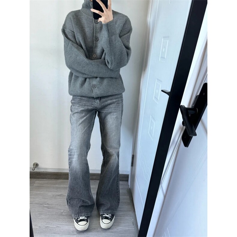 【有货】Z43CC-特P50高领开衫毛衣男慵懒风单排纽扣针织衫外套,男装针织衫/毛衣,星座1007（原301D）