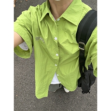 夏季新款速干短袖刺绣衬衫潮流港风宽松百搭男半袖CS285-P35，男装T恤，星座301C-5