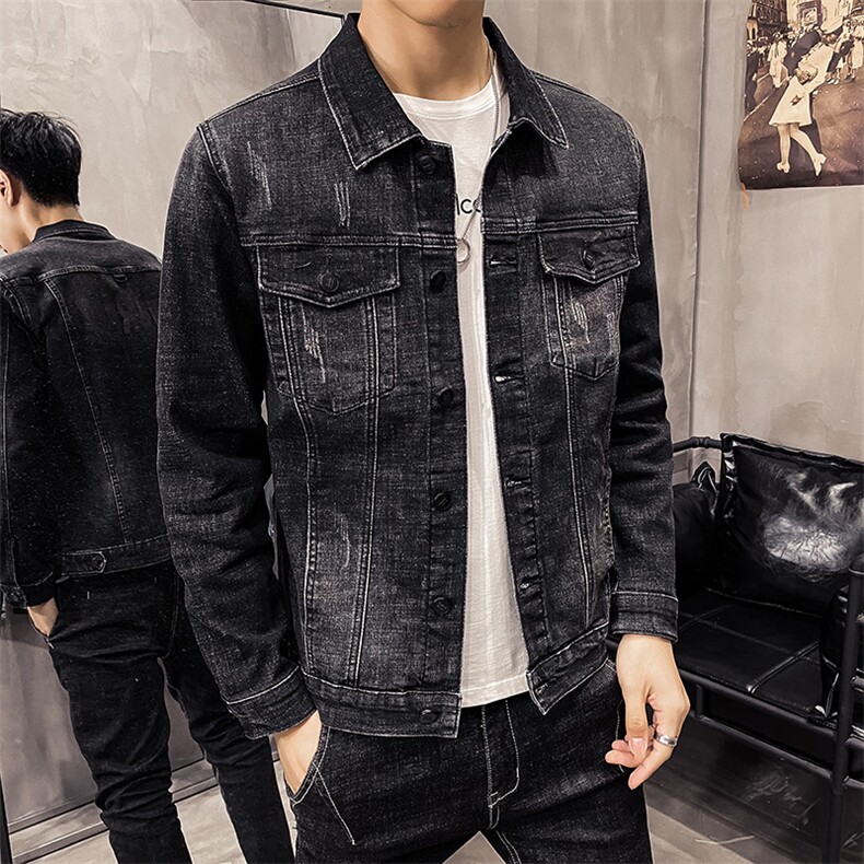 店主风牛仔外套春秋季男士韩版潮流宽松百搭青年夹克8198,男装夹克,电商A318