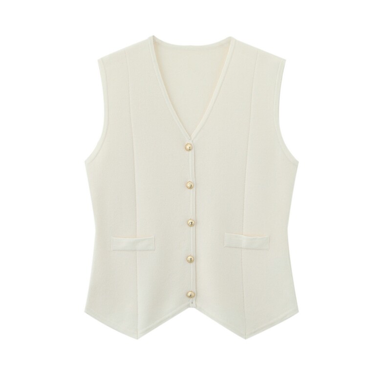 2025年秋季新款四平修身针织马甲时尚休闲通勤百搭，女装针织衫/毛衣，朝思羊绒