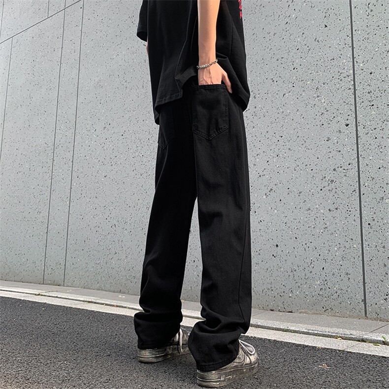 破洞牛仔裤新款美式夏季薄款宽松休闲微喇裤可退可换货号：,男装牛仔裤,星座410-6（原星座1304-1）