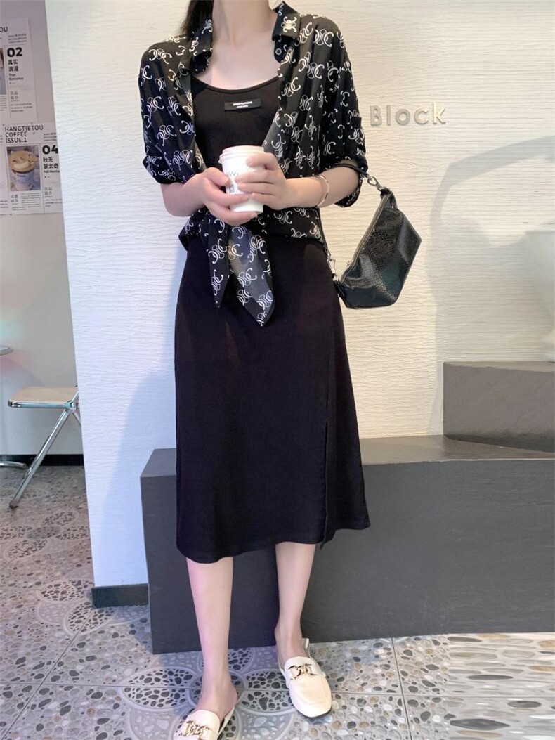 现货夏季冰丝套裙，女装，亿炫