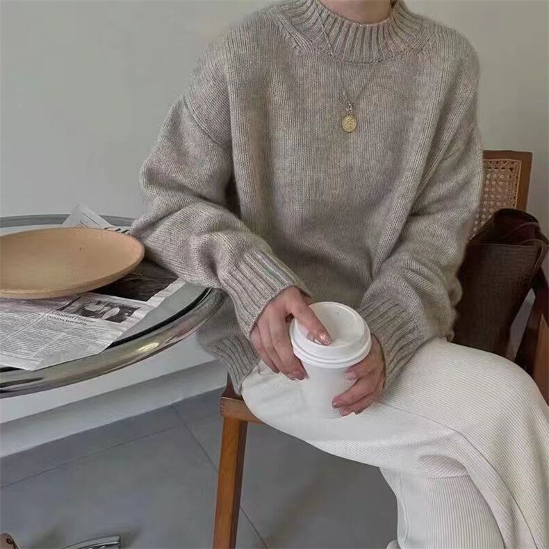 2024秋冬新款羊毛女士半高领羊毛衫，女装羊毛衫，胜酷羊绒