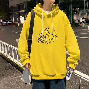 WY2041-P35 加绒款-P40 纯棉连帽卫衣男大码运动帽衫宽松薄外套男图片