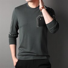 卫衣春秋季2023新款男商务休闲宽松时尚潮流纯色圆领上衣薄款，男装卫衣，电商B212（原钱塘6029）