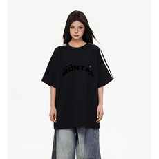 抖音得物高品质二开240克宽松纯棉美式潮牌三条杠织带短袖T恤，男装T恤，电商A486-1