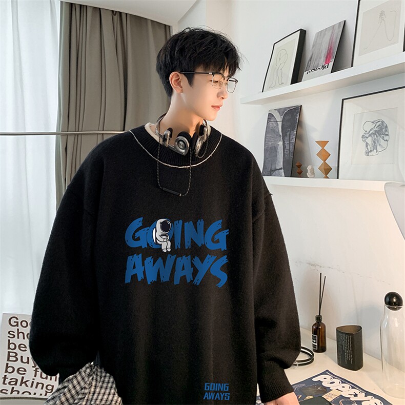 控78 假两件毛衣男大码加绒针织衫男毛线衣M80230-P55  加绒P70图片
