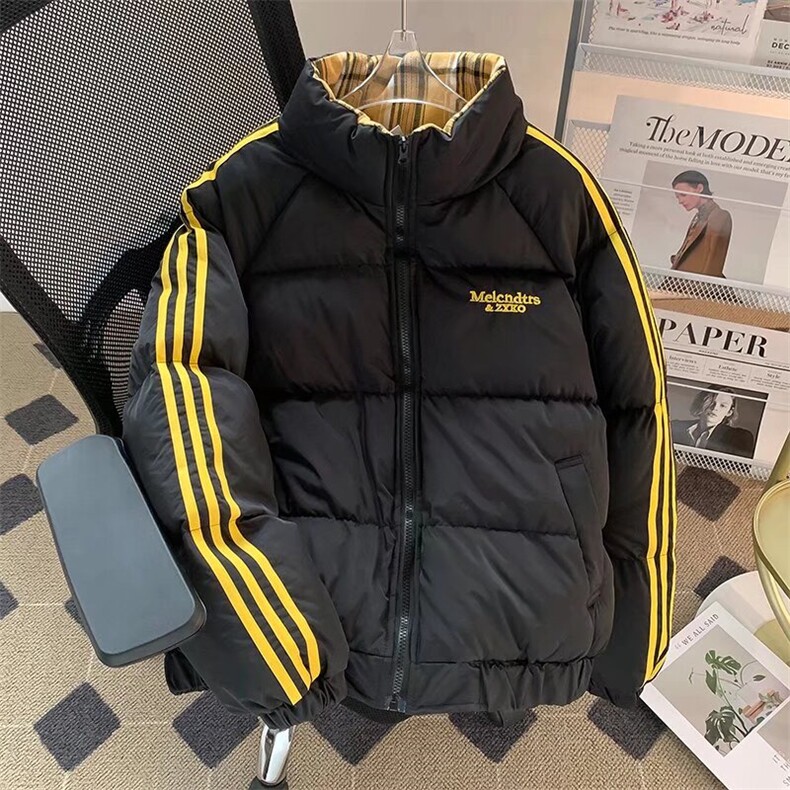美式撞色格子拼接棉服外套潮牌设计感加厚保暖面包服TT27 P85图片