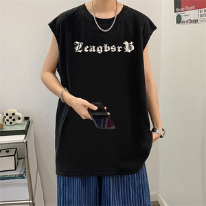 数据超好 抖音品 240克重磅欧美式潮牌水洗背心无袖t恤 BX350-P35图片