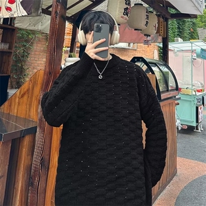 秋冬新款针织衫纯色圆领保暖毛衣男士休闲百搭潮流上衣W7008-P50图片
