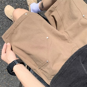 复古美式牛仔短裤男士夏季毛边设计感五分裤休闲潮牌高街百搭图片