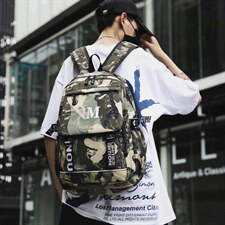迷彩翻盖双肩包韩学院风ins超火街拍书包高中男女背包，鞋类箱包，星座510A-2