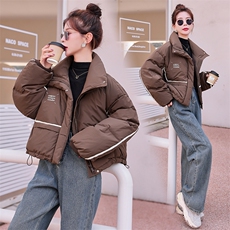 现货撞色羽绒服女短款2023冬季新款小个子加厚面包羽绒服，女装羽绒服，仟媚宠
