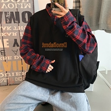 衬衫领卫衣男长袖上衣宽松潮ins翻领假两件潮流设计感SY012-P42，男装衬衫，星座1008-2