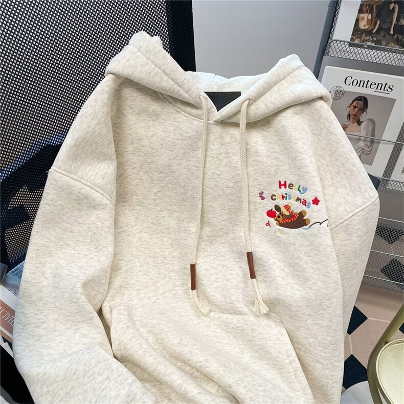秋冬季新款青少年韩版简约卡通刺绣套头男女款休闲宽松连帽卫衣,男装卫衣,星座506A