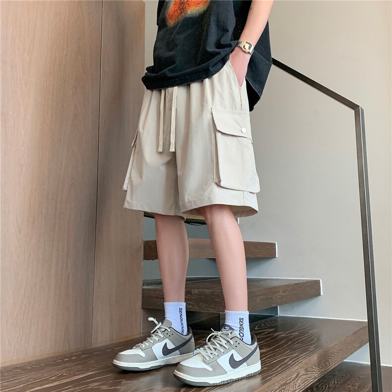 工装短裤男裤子2025新款潮夏季薄款美式男生休闲裤五分裤男女同款图片