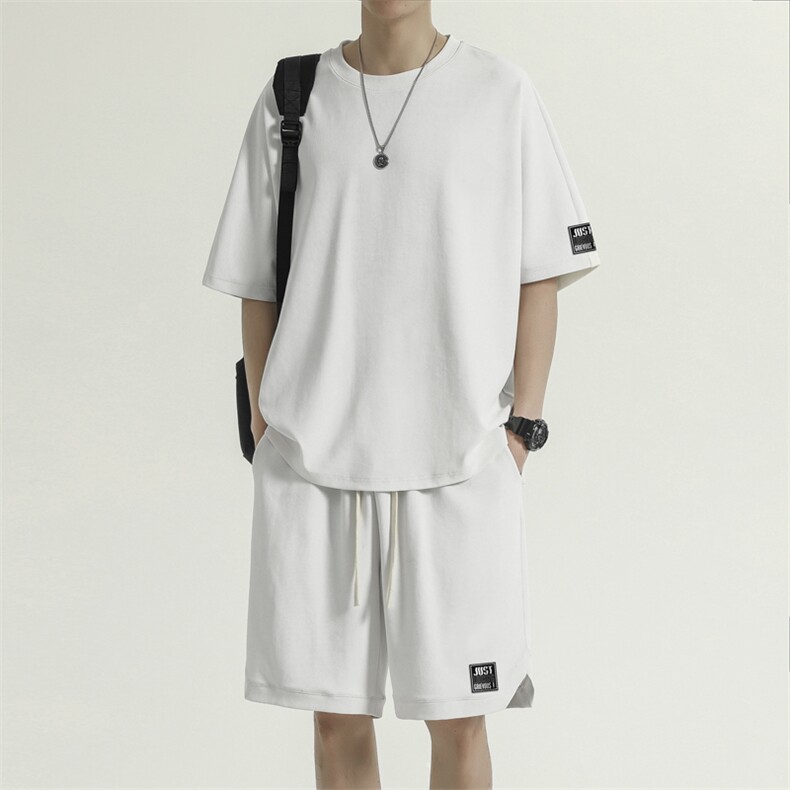 运动套装夏季冰丝速干短袖休闲宽松潮夏装短裤TZ13-特批-70,男装休闲套装,星座718