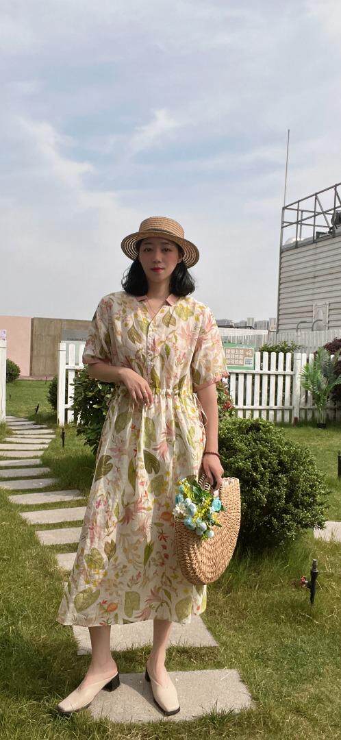 纯苎连衣裙小衫裤子裙子衬衣 时尚风 风淑女风休闲风，女装连衣裙，川哲