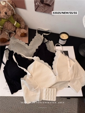 无痕蕾丝抹胸内衣小胸聚拢不空杯收副乳防下垂背心小吊带，女装背心吊带，梦白服饰厂